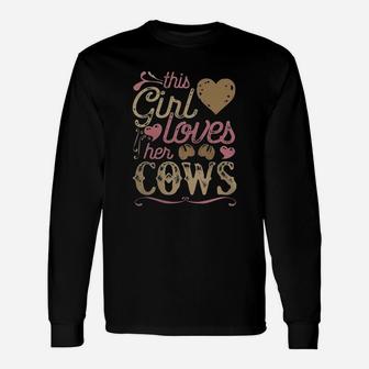 Cow Shirt Cows Tshirt Country Girl Farming Farmer Long Sleeve T-Shirt - Seseable