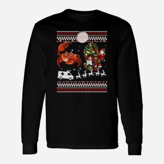 Crab Ugly Christmas Sweater,crab Christmas Day,crab Christmas Eve,crab Noel Long Sleeve T-Shirt - Seseable