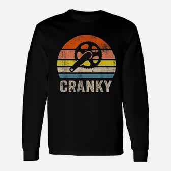 Cranky Vintage Sun Bicycle Lovers Cycling Cranky Long Sleeve T-Shirt - Seseable