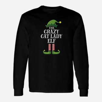 Crazy Cat Lady Elf Matching Group Christmas Party Long Sleeve T-Shirt - Seseable