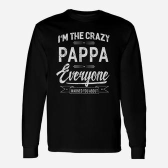 Crazy Pappa Grandpa Fathers Day Long Sleeve T-Shirt - Seseable