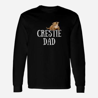 Crested Gecko Crestie Dad Gecko Dad Reptile Lover Long Sleeve T-Shirt - Seseable