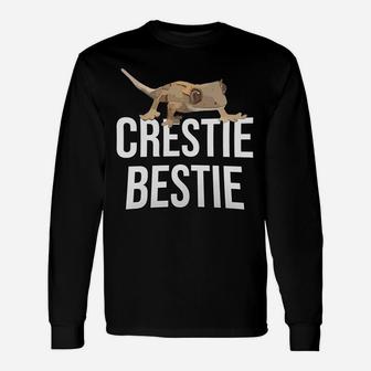 Crestie Bestie Crested Gecko Reptile Lizard Pet Lover Long Sleeve T-Shirt - Seseable