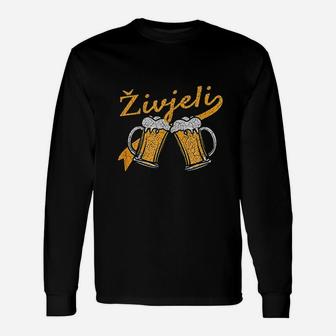 Croatian Zivjeli Cheers Beer Mug Drinking Long Sleeve T-Shirt - Seseable