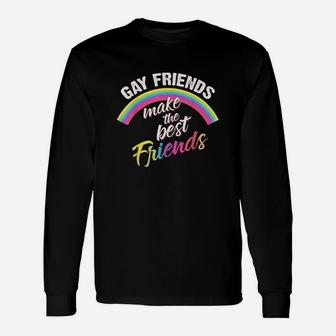 Cute Chic Gay Friends Make The Best Friends Long Sleeve T-Shirt - Seseable