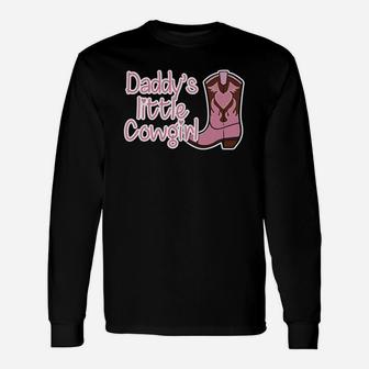 Cute Daddys Little Cowgirl Country Girl Long Sleeve T-Shirt - Seseable