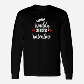 Cute Heart Bow Tie Daddy Is My Valentine Long Sleeve T-Shirt - Seseable