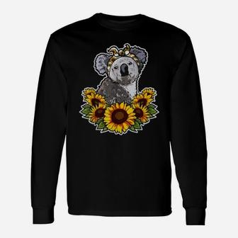 Cute Love Koala Bear Sunflower Decor Koala Long Sleeve T-Shirt - Seseable
