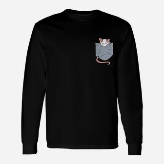 Cute Mouse In Pocket Chinese New Year 2020 Rat Lovers Long Sleeve T-Shirt - Seseable
