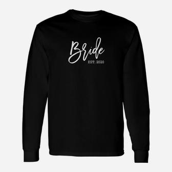 Cute Present For Future Wife Soon To Be Mrs Bride Est 2020 Long Sleeve T-Shirt - Seseable