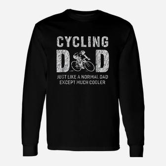 Cycling Dad For Father Long Sleeve T-Shirt - Seseable