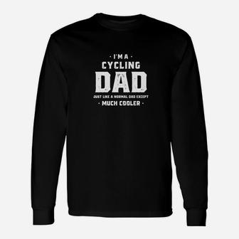 Cycling Dad Fathers Day Daughter Son Men Long Sleeve T-Shirt - Seseable
