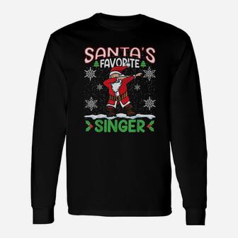 Dab Santas Favorite Singer Christmas Santa Dabbing Long Sleeve T-Shirt - Seseable