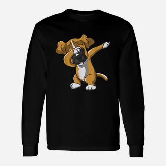 The Dabbing Boxer Dog Boxer Dog Long Sleeve T-Shirt - Seseable