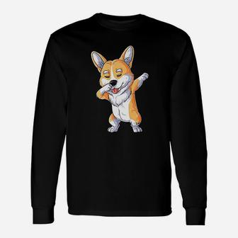 Dabbing Corgi Dog Lover Dab Dance Long Sleeve T-Shirt - Seseable