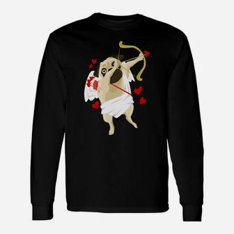 Dabbing Cupid Valentines Pug Dabbing Cupid Long Sleeve T-Shirt | Seseable UK