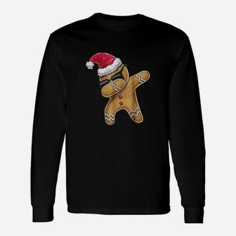 Dabbing Gingerbread Man Christmas Baking Long Sleeve T-Shirt - Seseable