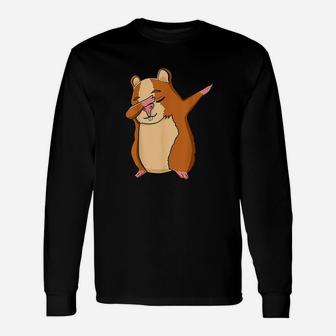 Dabbing Hamster Clothes Outfit Dab Dance Hamster Long Sleeve T-Shirt - Seseable