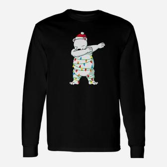 Dabbing Polar Bear Christmas Dab Dabbing Long Sleeve T-Shirt - Seseable
