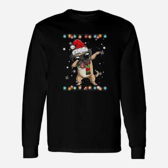 Dabbing Pug Santas Long Sleeve T-Shirt - Seseable
