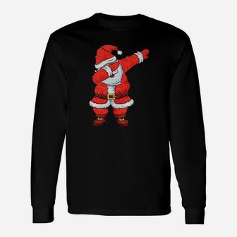 Dabbing Santa Christmas Long Sleeve T-Shirt - Seseable