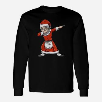 Dabbing Santa Claus Christmas Themed Dabbing Lovers Long Sleeve T-Shirt - Seseable