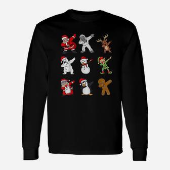 Dabbing Santa Claus And Friends Christmas Boys Girls Long Sleeve T-Shirt | Seseable FR