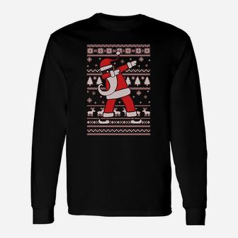 Dabbing Santa Ugly Christmas Party Long Sleeve T-Shirt - Seseable