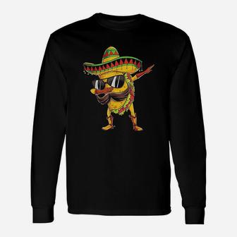 Dabbing Taco Cinco De Mayo Mexican Men Food Lover Dab Long Sleeve T-Shirt - Seseable