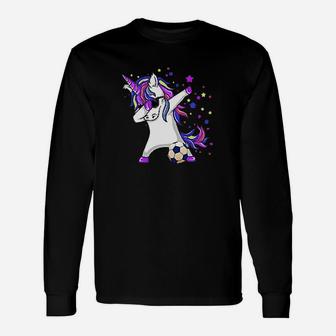 Dabbing Unicorn Soccer Dab Unicorn Soccer Long Sleeve T-Shirt - Seseable