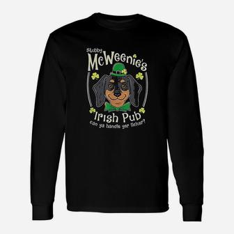 Dachshund St Patricks Day Mcweenie Irish Pub Long Sleeve T-Shirt - Seseable