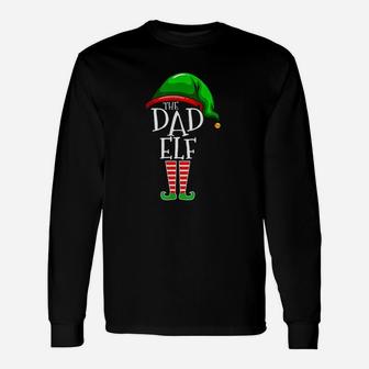 The Dad Elf Matching Group Christmas Daddy Long Sleeve T-Shirt - Seseable