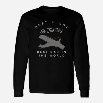 Dad Father Airplane Pilot Shirt Long Sleeve T-Shirt - Seseable
