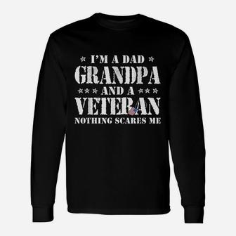 I Am A Dad Grandpa Veteran Fathers Day Men Long Sleeve T-Shirt - Seseable