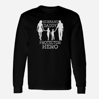 Dad Life Husband Daddy Protector Hero S Men Long Sleeve T-Shirt - Seseable