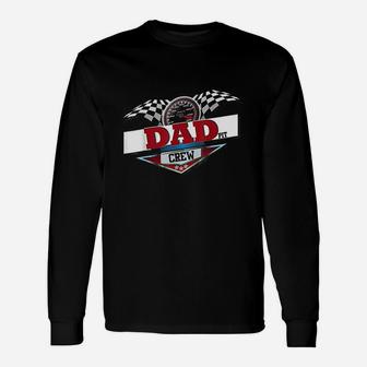Dad Pit Crew For Car Racing Party Matching Costume Long Sleeve T-Shirt - Seseable
