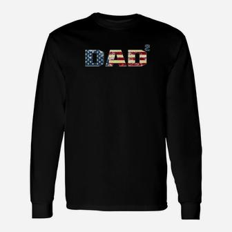 Dad Squared Dad Of Three Parents Day Long Sleeve T-Shirt - Seseable