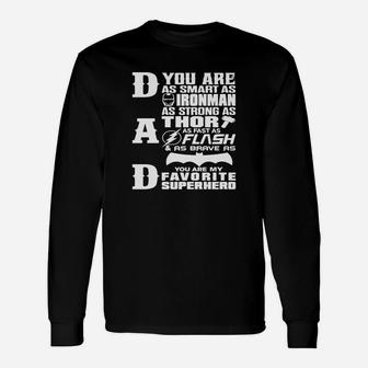 Dad Superhero Dad For Fathers Day Long Sleeve T-Shirt - Seseable