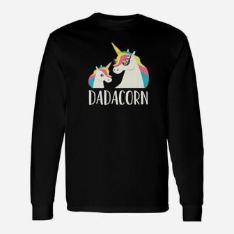 Dadacorn Unicorn Dad Son Or Daughter Fathers Day Premium Long Sleeve T-Shirt - Seseable