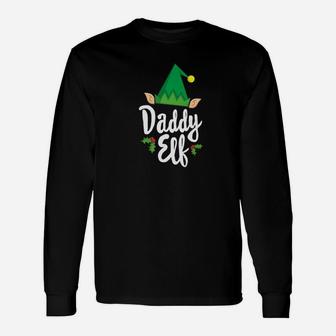 Daddy Elf Christmas Shirt Matching Festive Long Sleeve T-Shirt - Seseable
