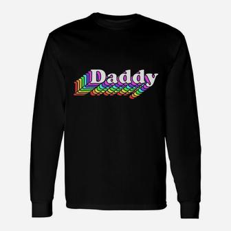 Daddy Gay Daddy Bear Retro Lgbt Rainbow Long Sleeve T-Shirt - Seseable