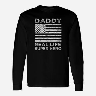Daddy Real Life Super Hero Day Long Sleeve T-Shirt - Seseable