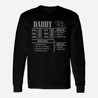 Daddy Stats Character Sheet Parents Day 2020 Long Sleeve T-Shirt - Seseable
