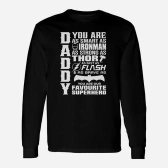 Daddy Superhero, dad birthday gifts Long Sleeve T-Shirt - Seseable