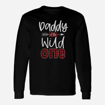 Daddy Of The Wild One Buffalo Plaid Lumberjack Long Sleeve T-Shirt - Seseable