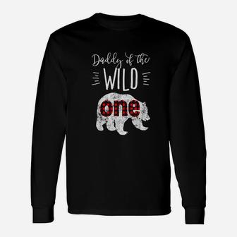 Daddy Of The Wild One Vintage Bear Lumberjack 1st Birthday Long Sleeve T-Shirt - Seseable