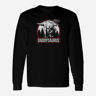 Daddysaurus Rex Daddy Saurus Fathers Day Premium Long Sleeve T-Shirt - Seseable