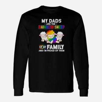 My Dads Rainbow Sheep Proud Gay Pride Long Sleeve T-Shirt - Seseable