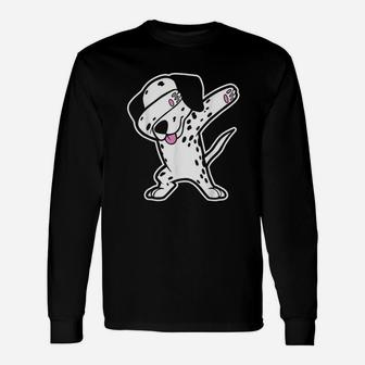 Dalmatian Dabbing Dalmation Dab Dog Dance Long Sleeve T-Shirt - Seseable