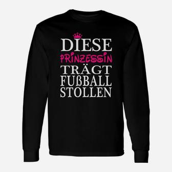 Damen Fußball Langarmshirts Prinzessin mit Fußballstollen, Kronen-Design - Seseable